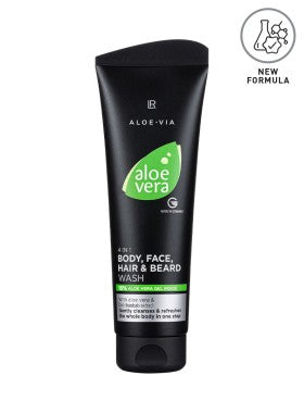 Gel Nettoyant 4-en-1 Aloe Vera – Corps, Visage, Cheveux & Barbe